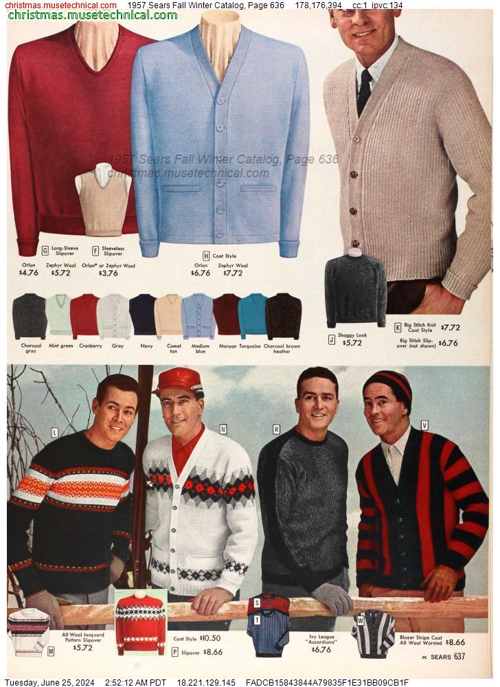 1957 Sears Fall Winter Catalog, Page 636
