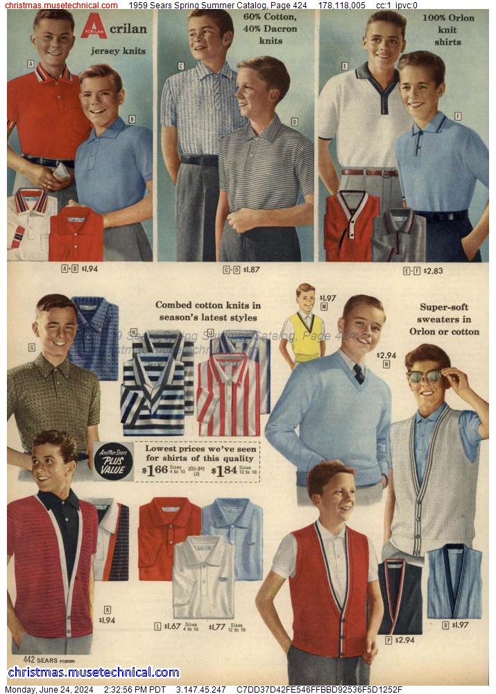 1959 Sears Spring Summer Catalog, Page 424