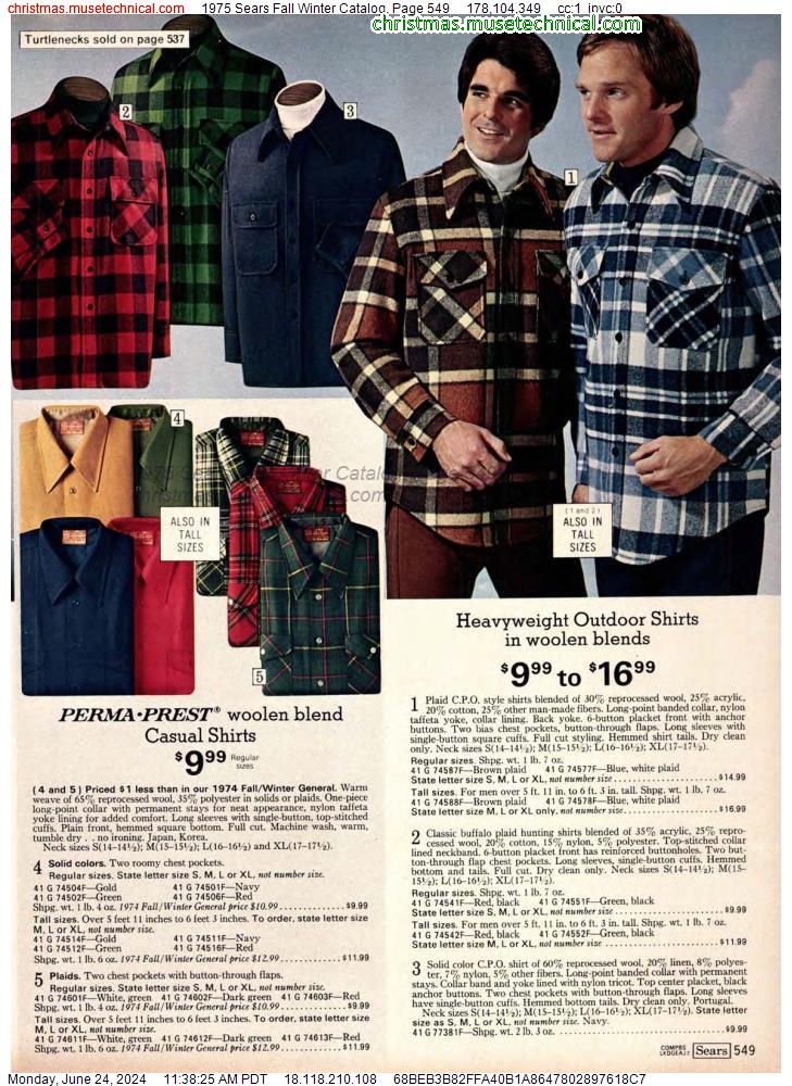 1975 Sears Fall Winter Catalog, Page 549