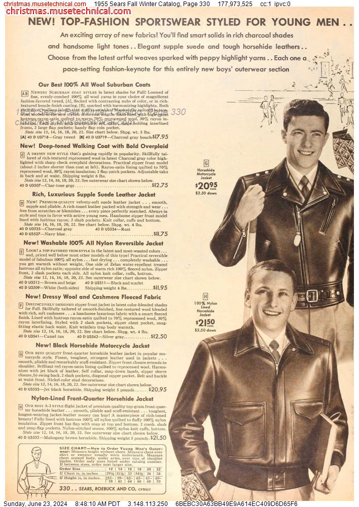 1955 Sears Fall Winter Catalog, Page 330