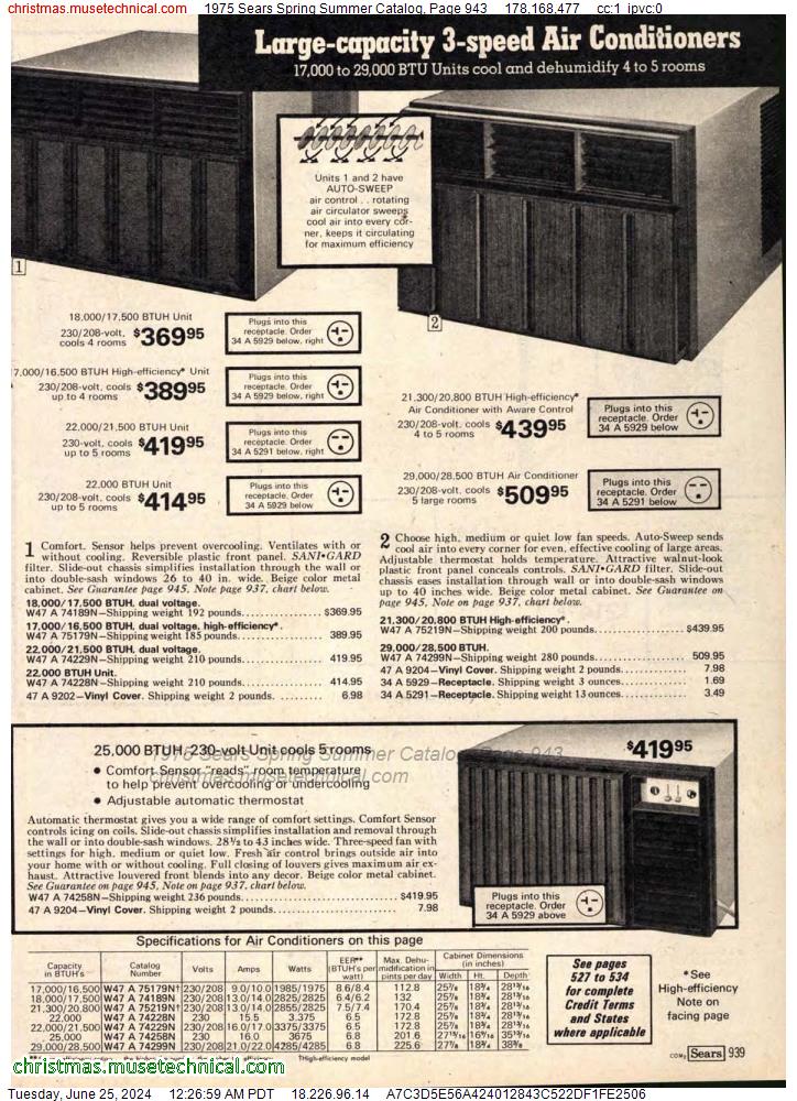 1975 Sears Spring Summer Catalog, Page 943