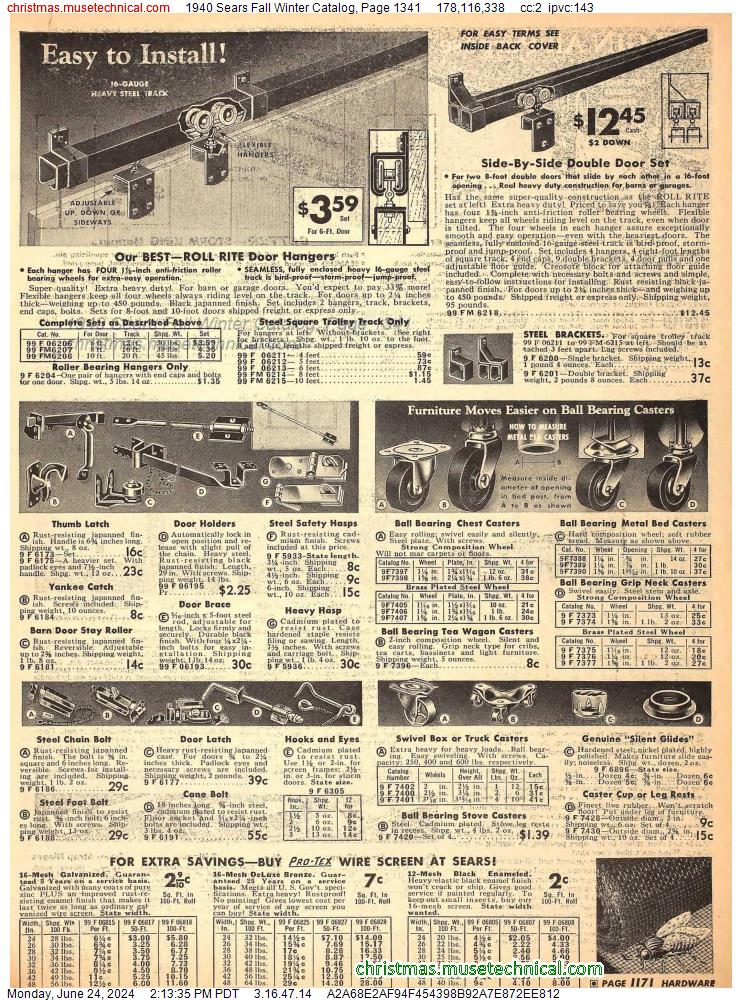 1940 Sears Fall Winter Catalog, Page 1341
