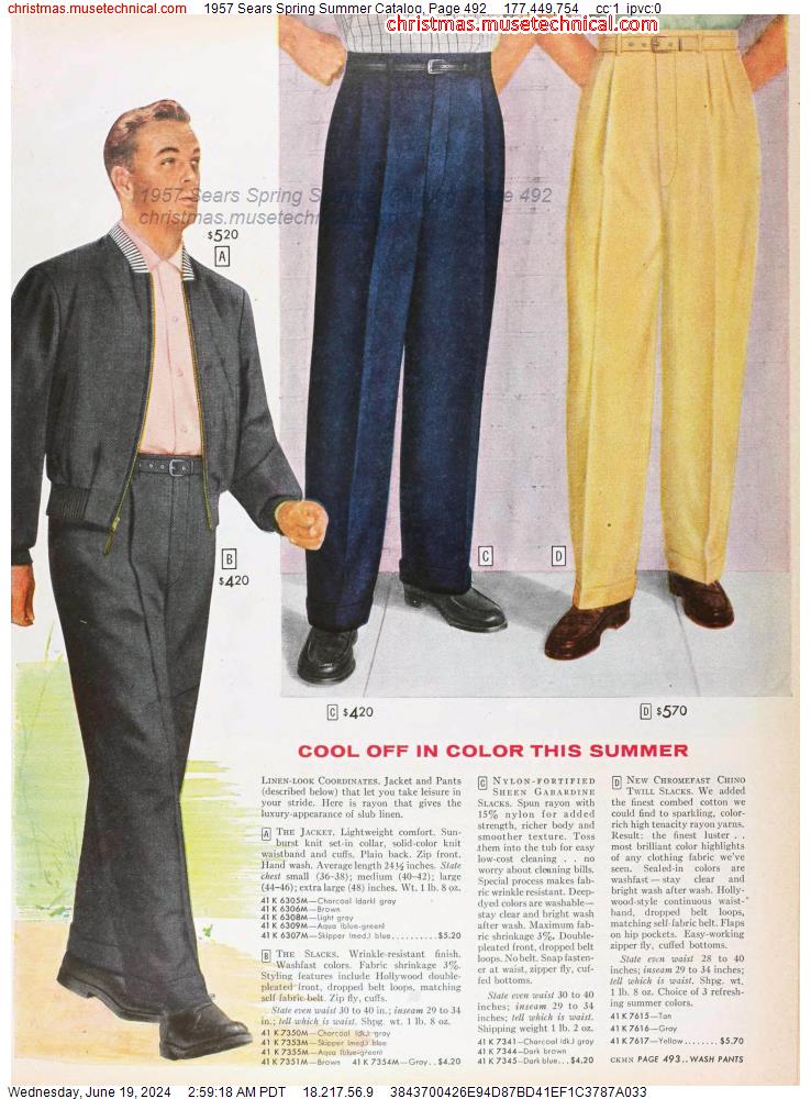 1957 Sears Spring Summer Catalog, Page 492