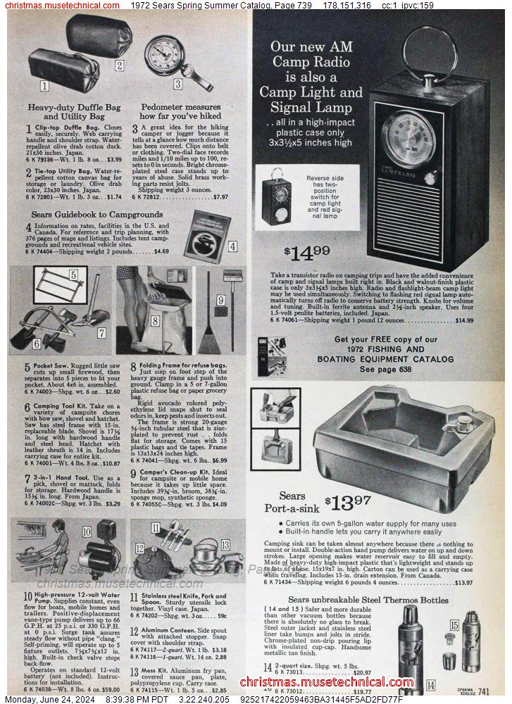 1972 Sears Spring Summer Catalog, Page 739