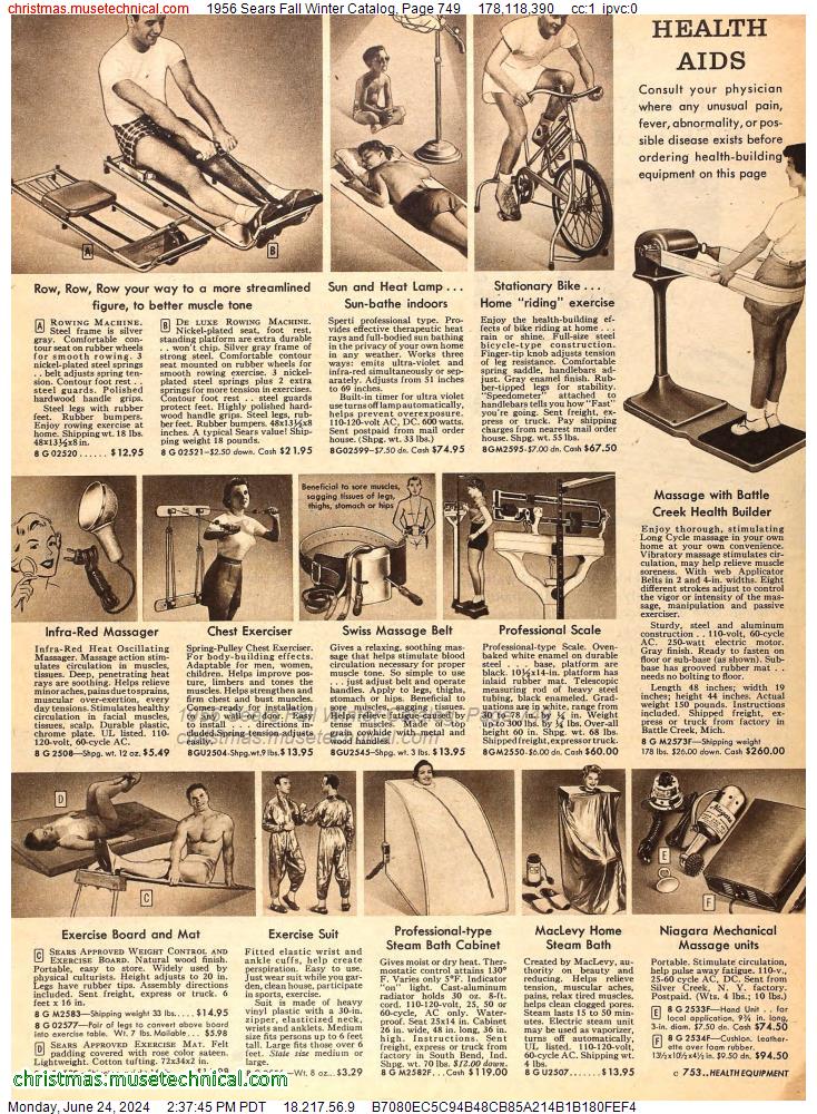 1956 Sears Fall Winter Catalog, Page 749