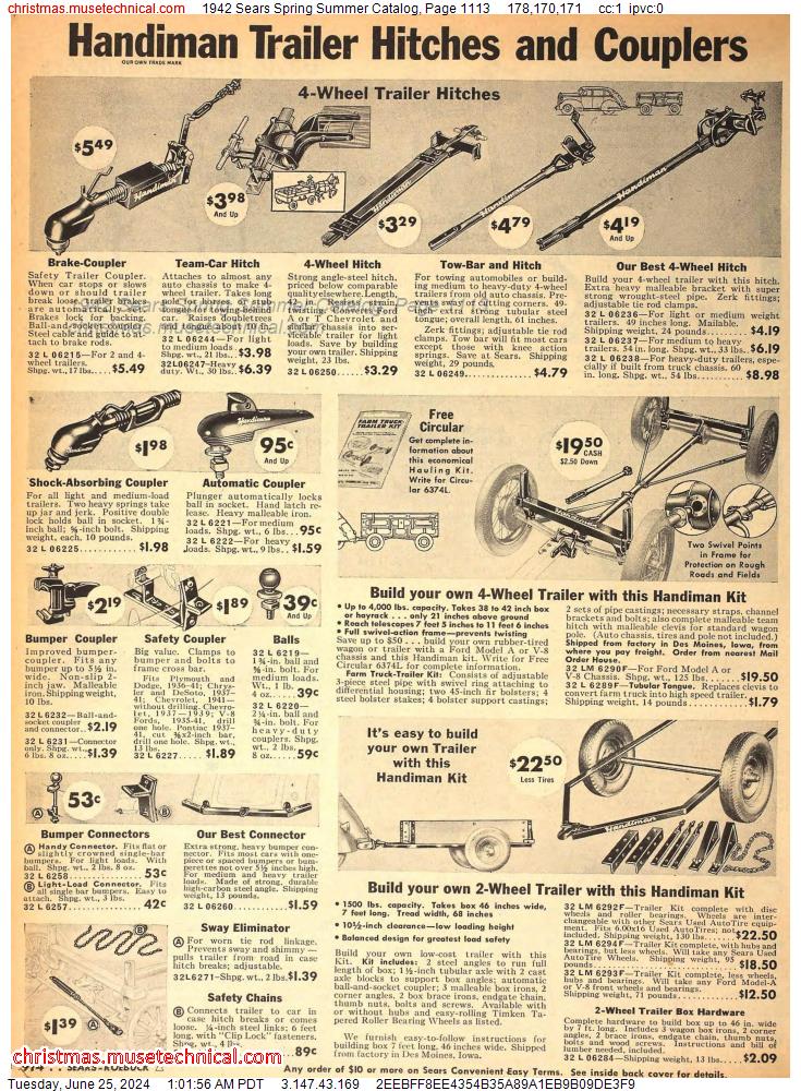 1942 Sears Spring Summer Catalog, Page 1113