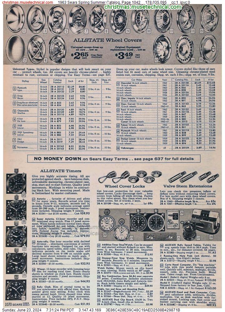 1963 Sears Spring Summer Catalog, Page 1042