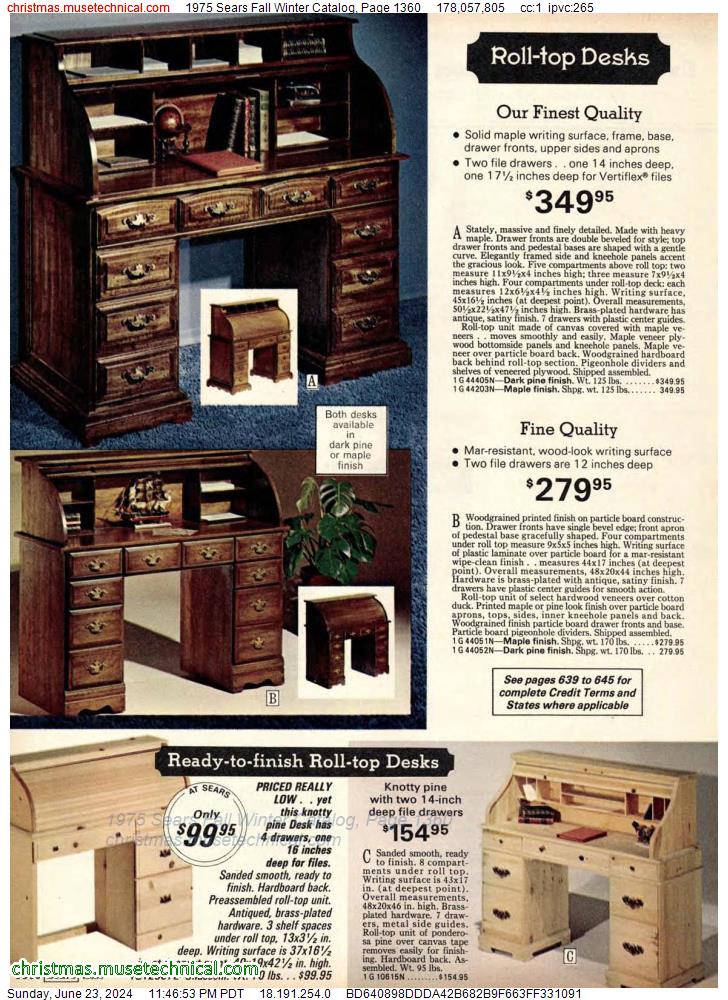 1975 Sears Fall Winter Catalog, Page 1360