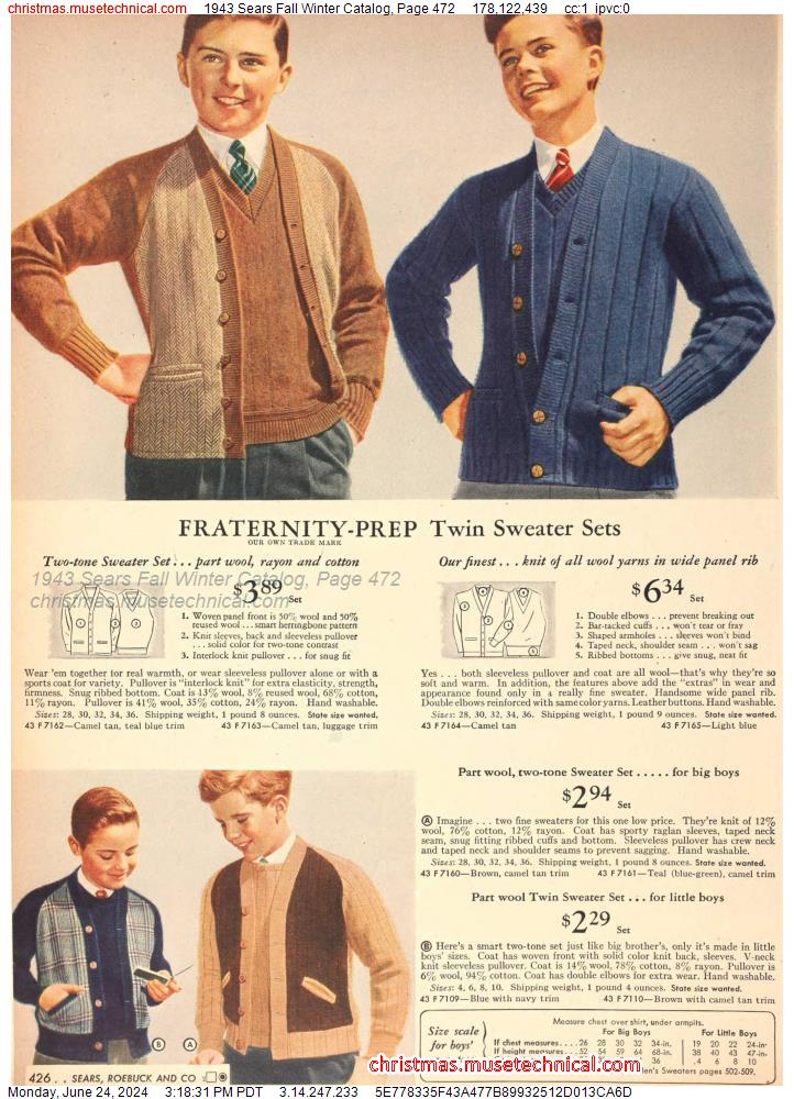 1943 Sears Fall Winter Catalog, Page 472