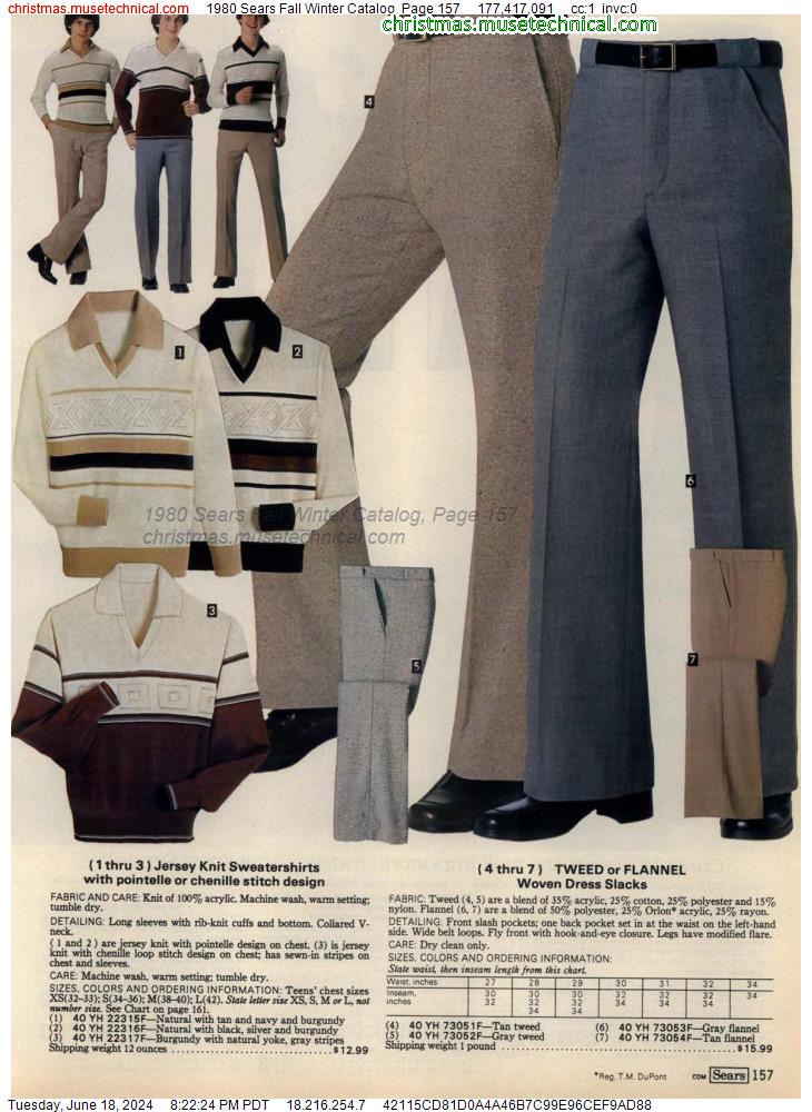 1980 Sears Fall Winter Catalog, Page 157