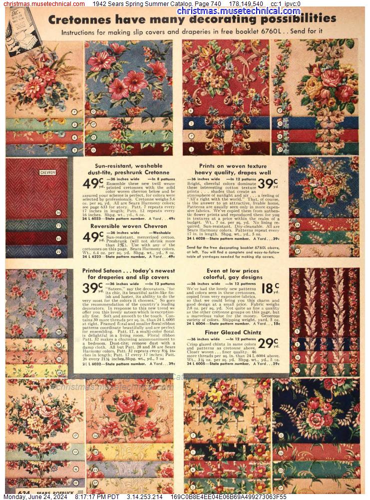 1942 Sears Spring Summer Catalog, Page 740