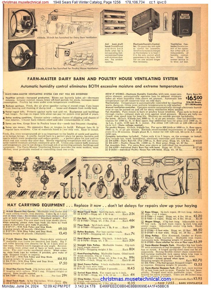 1948 Sears Fall Winter Catalog, Page 1256