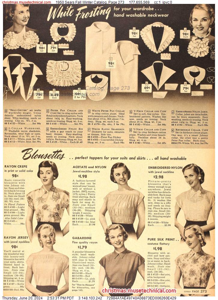 1950 Sears Fall Winter Catalog, Page 273
