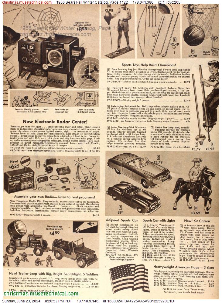 1956 Sears Fall Winter Catalog, Page 1122