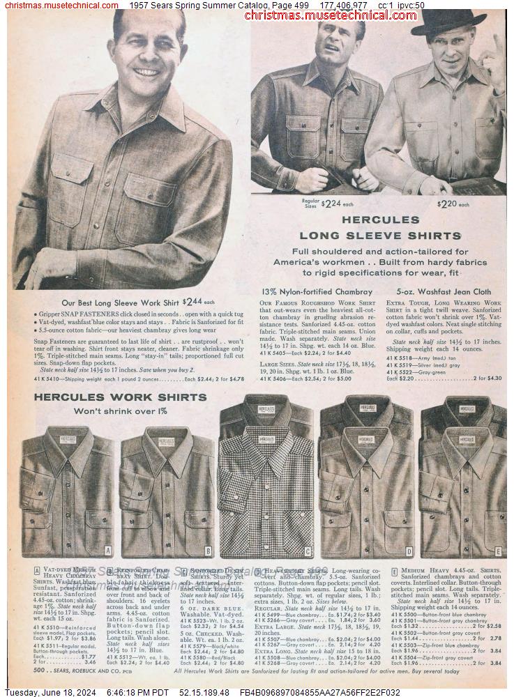 1957 Sears Spring Summer Catalog, Page 499