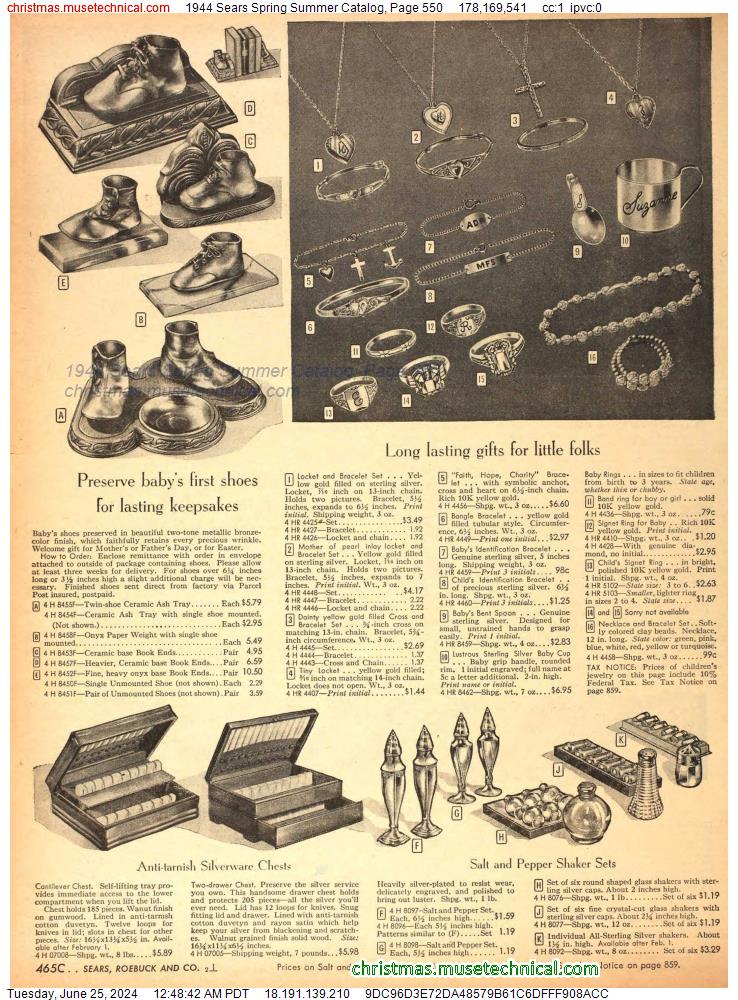 1944 Sears Spring Summer Catalog, Page 550