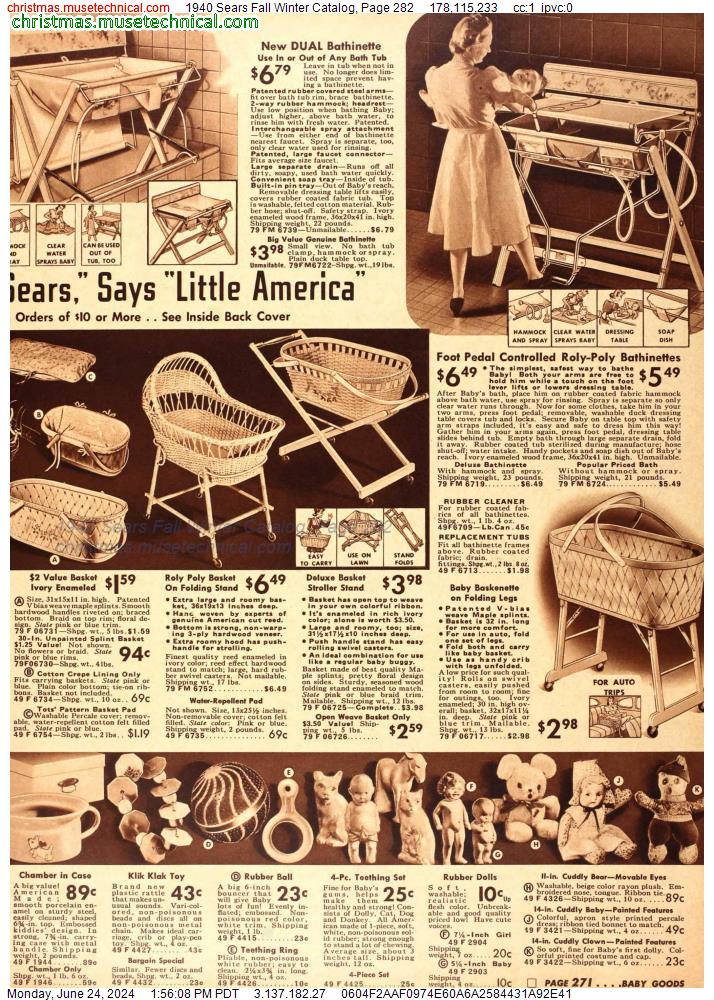 1940 Sears Fall Winter Catalog, Page 282