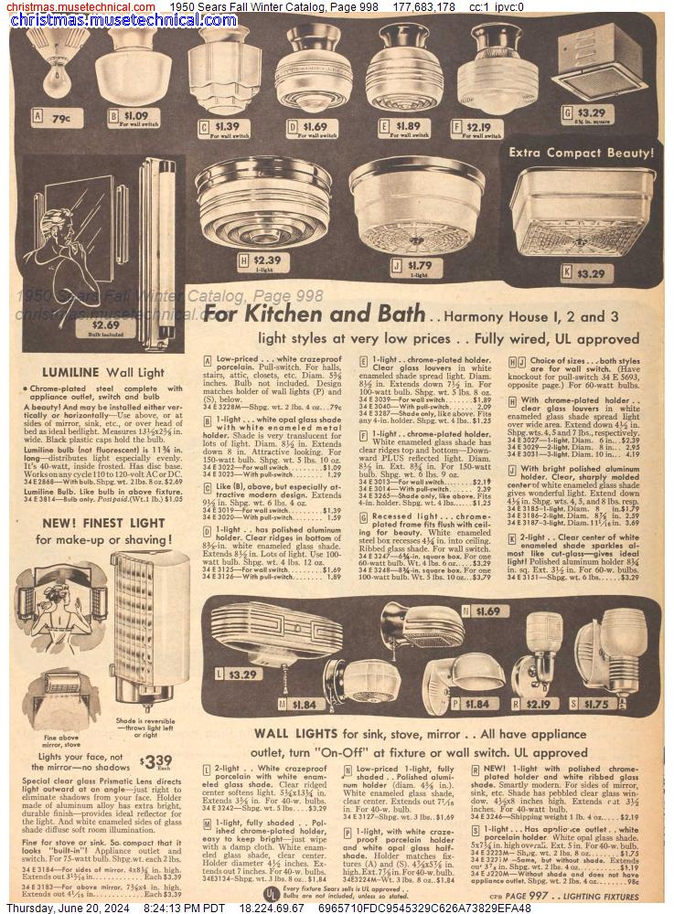 1950 Sears Fall Winter Catalog, Page 998