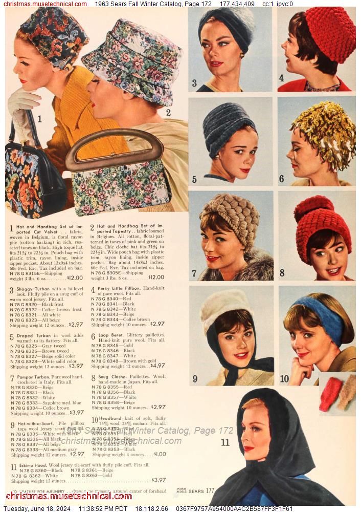1963 Sears Fall Winter Catalog, Page 172