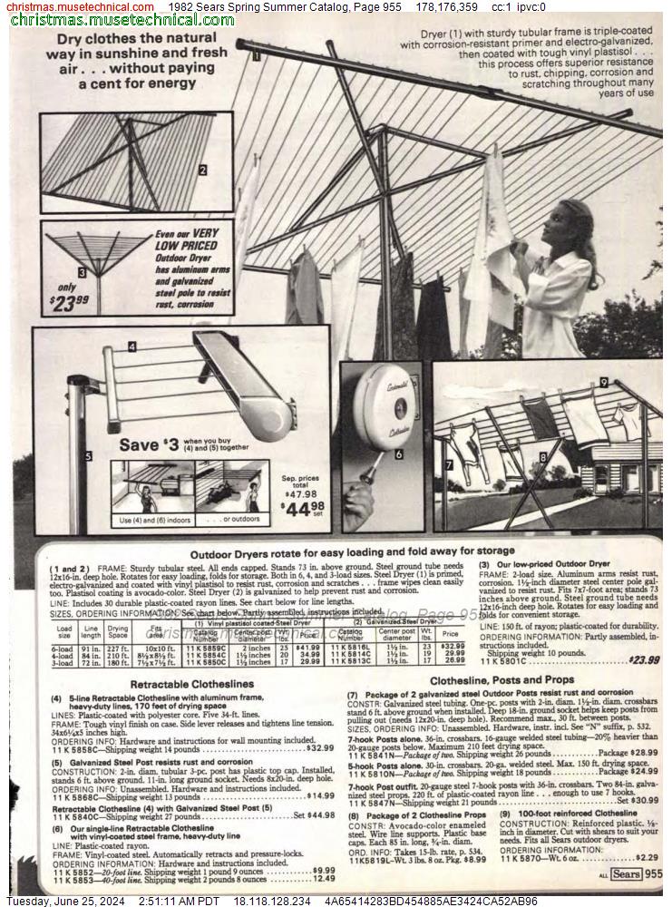 1982 Sears Spring Summer Catalog, Page 955