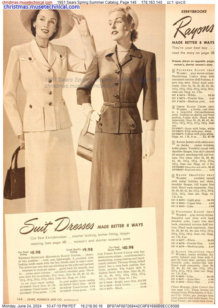 1951 Sears Spring Summer Catalog, Page 146