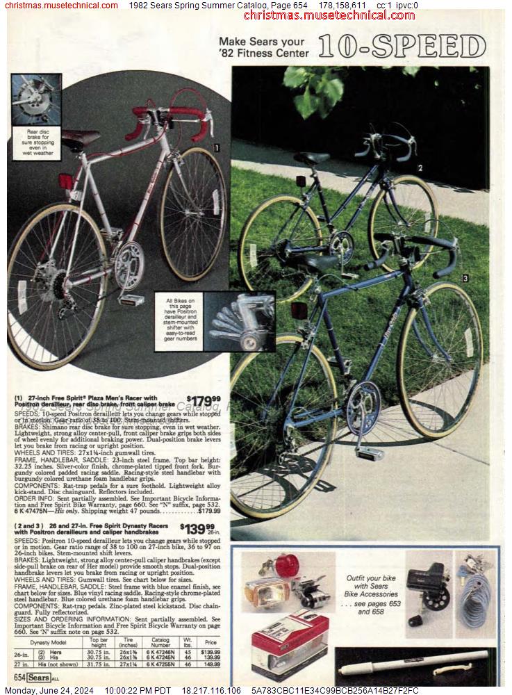 1982 Sears Spring Summer Catalog, Page 654