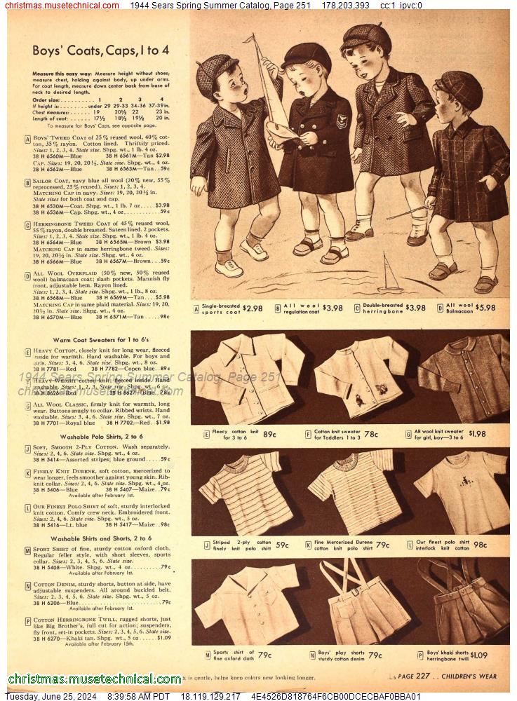 1944 Sears Spring Summer Catalog, Page 251