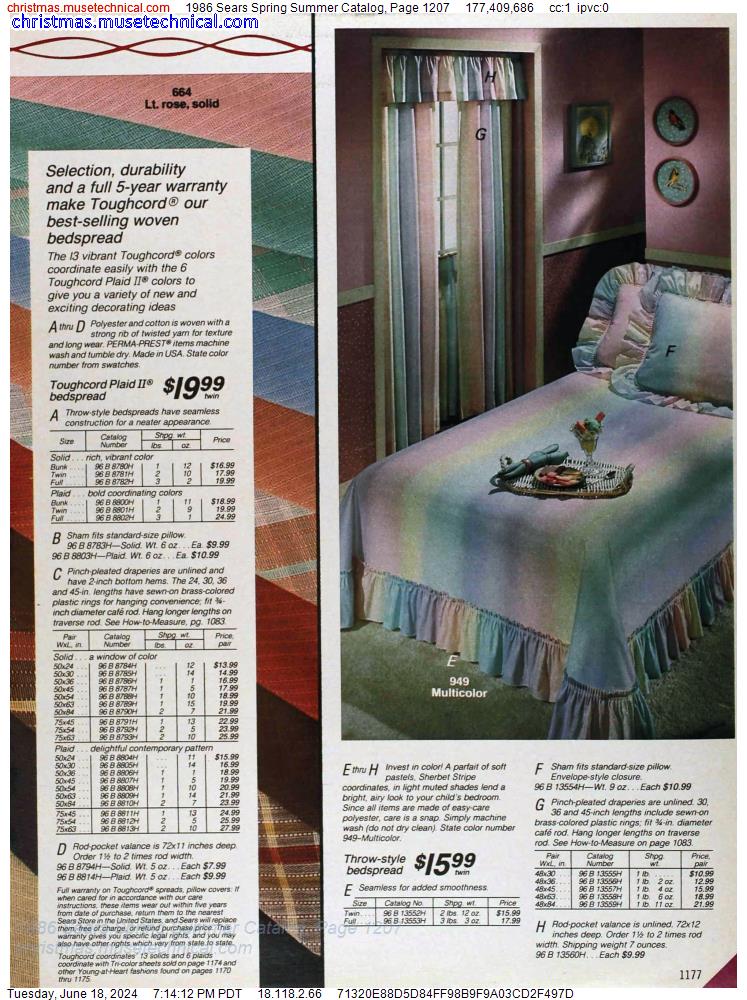 1986 Sears Spring Summer Catalog, Page 1207