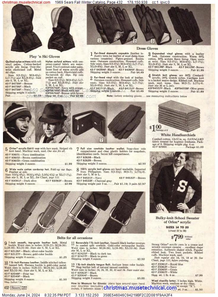 1969 Sears Fall Winter Catalog, Page 432