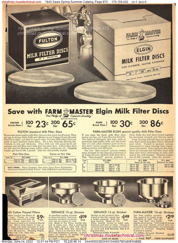 1945 Sears Spring Summer Catalog, Page 875