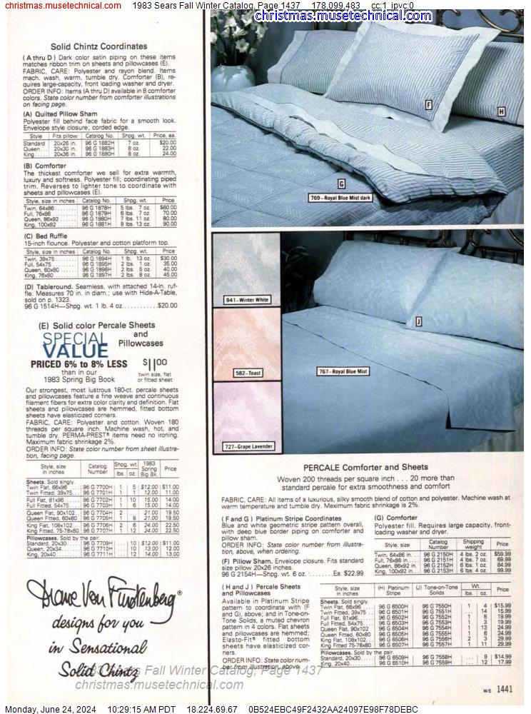 1983 Sears Fall Winter Catalog, Page 1437