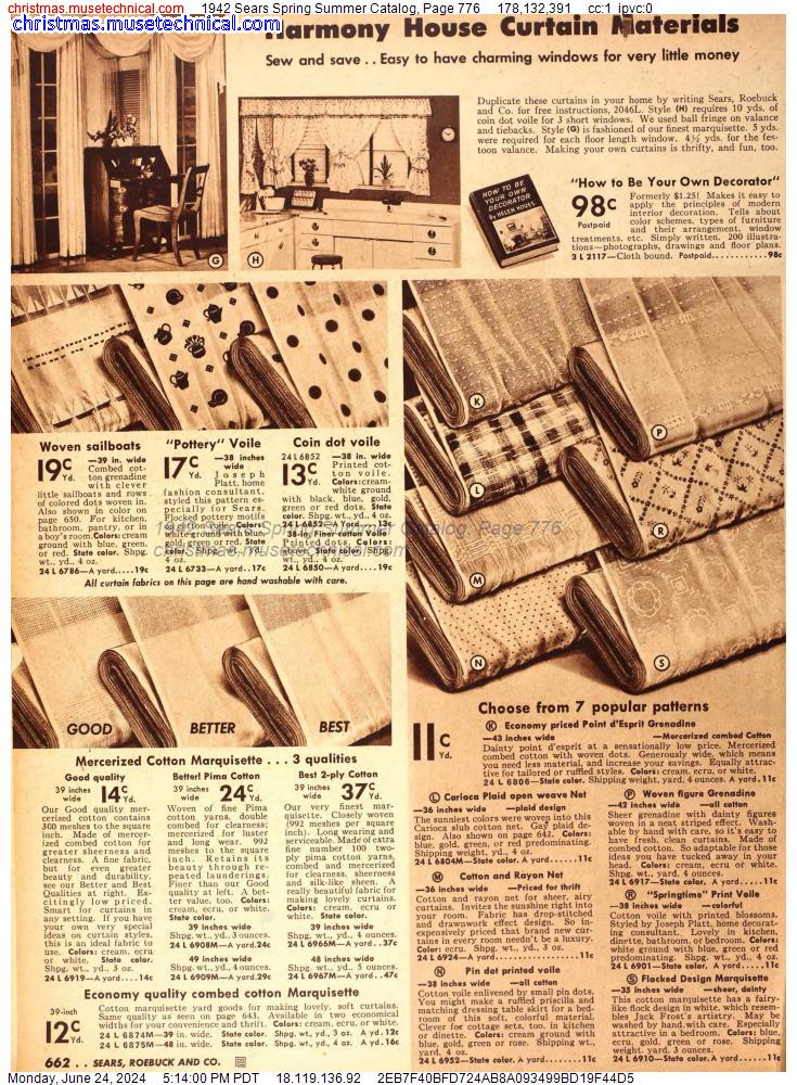 1942 Sears Spring Summer Catalog, Page 776