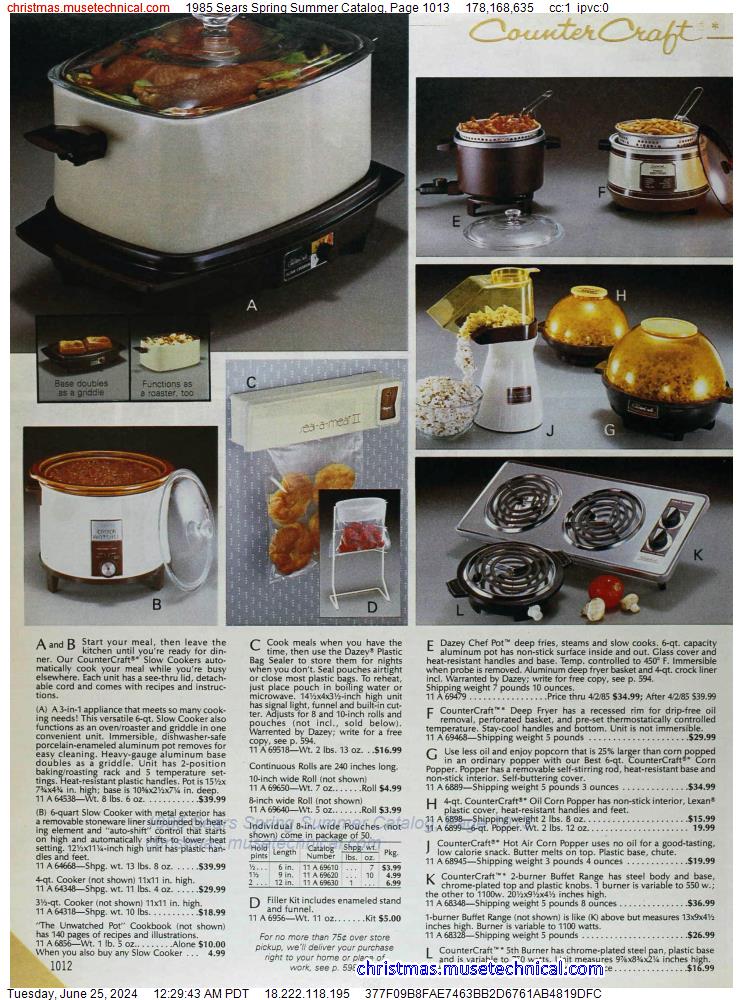 1985 Sears Spring Summer Catalog, Page 1013