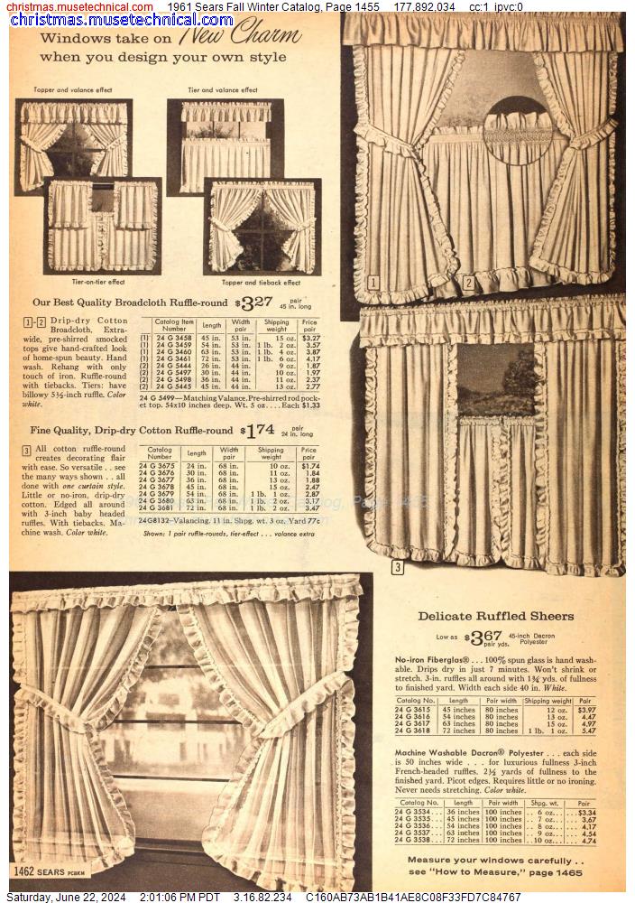 1961 Sears Fall Winter Catalog, Page 1455