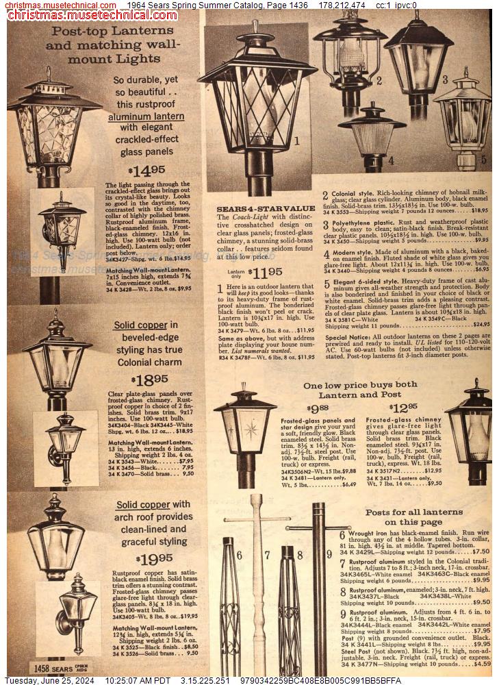 1964 Sears Spring Summer Catalog, Page 1436