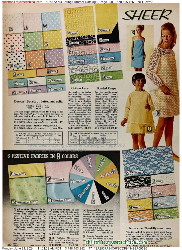 1968 Sears Spring Summer Catalog 2, Page 308