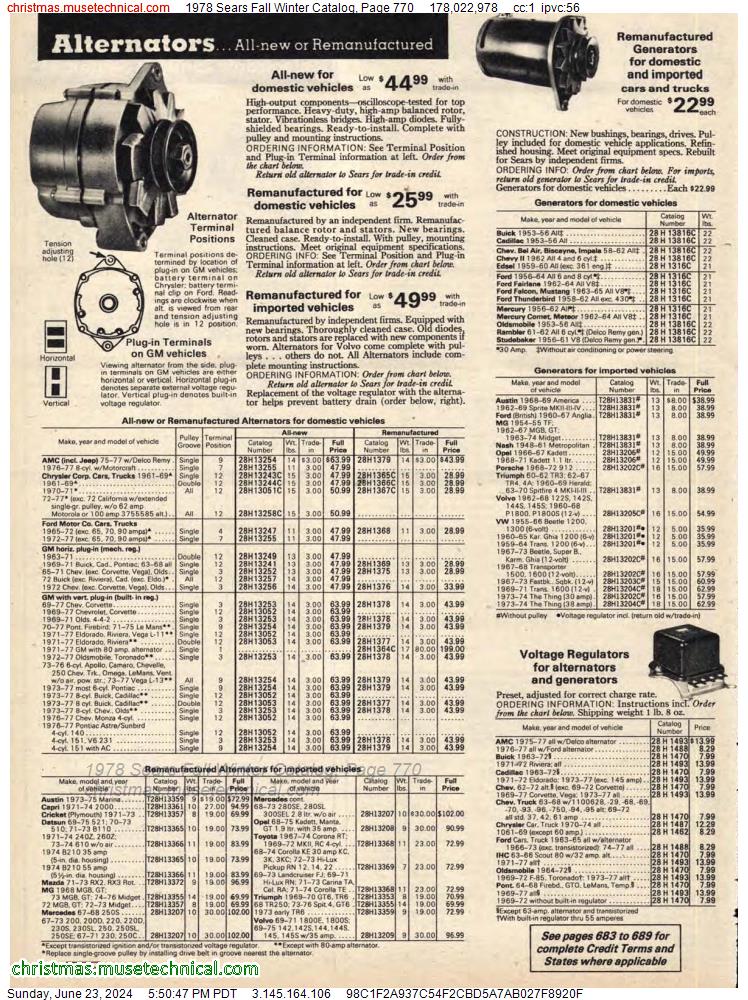 1978 Sears Fall Winter Catalog, Page 770