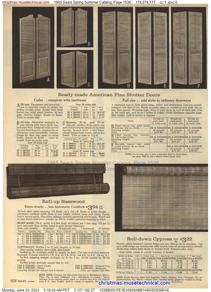1965 Sears Spring Summer Catalog, Page 1536