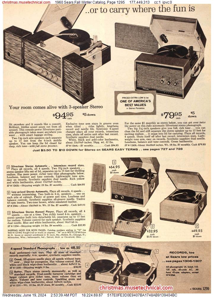 1960 Sears Fall Winter Catalog, Page 1295