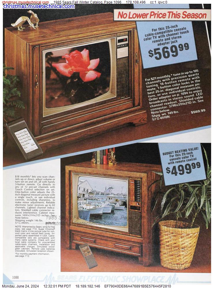 1985 Sears Fall Winter Catalog, Page 1096