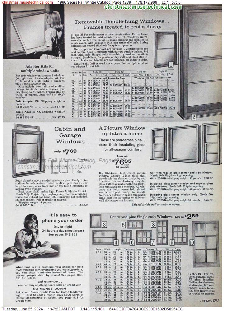 1966 Sears Fall Winter Catalog, Page 1239