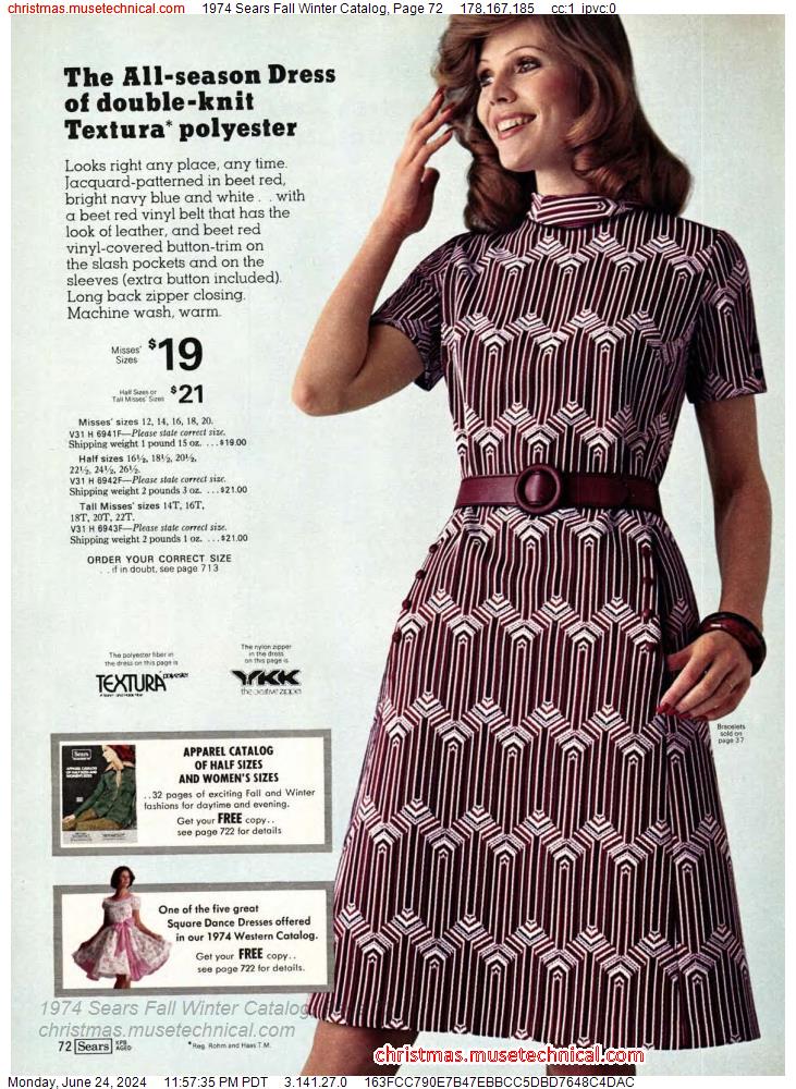 1974 Sears Fall Winter Catalog, Page 72