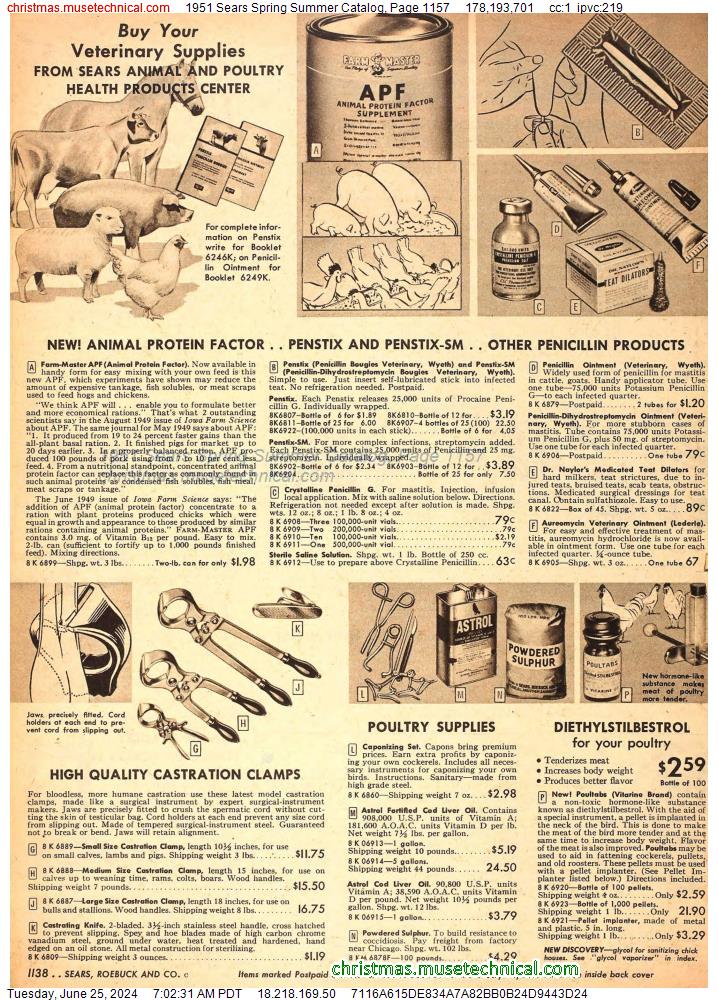1951 Sears Spring Summer Catalog, Page 1157