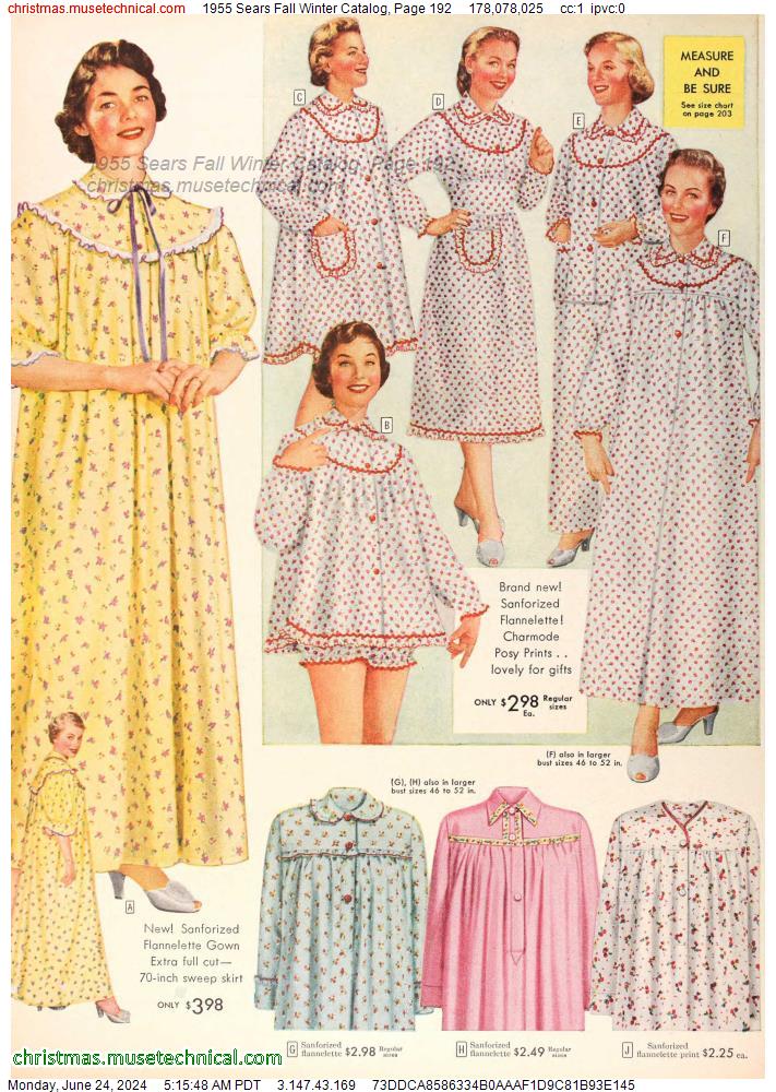 1955 Sears Fall Winter Catalog, Page 192