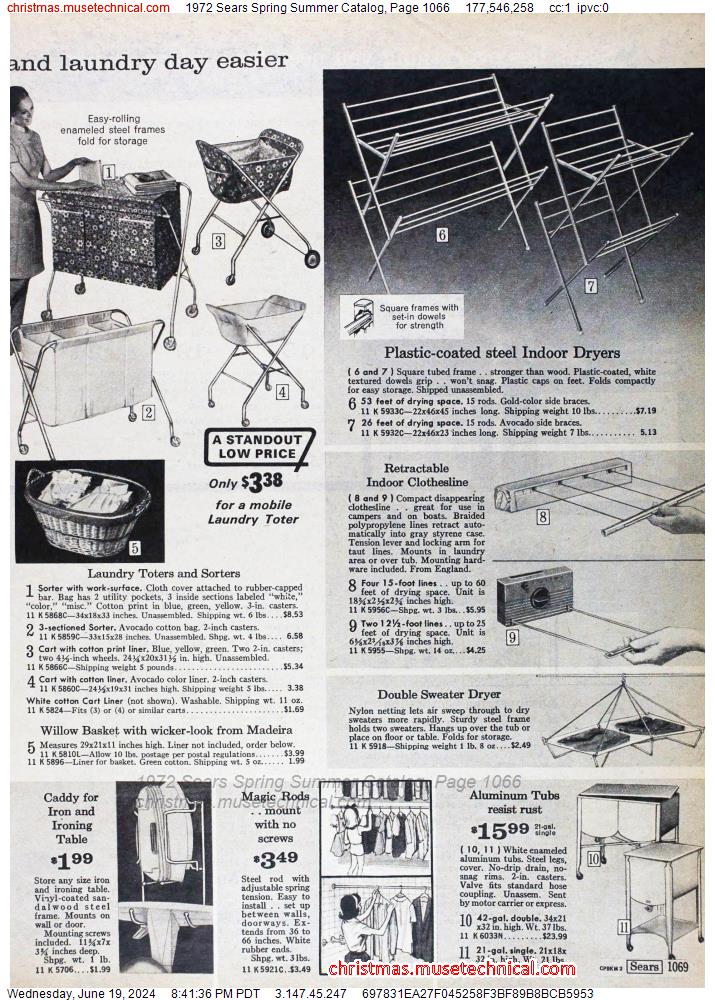 1972 Sears Spring Summer Catalog, Page 1066