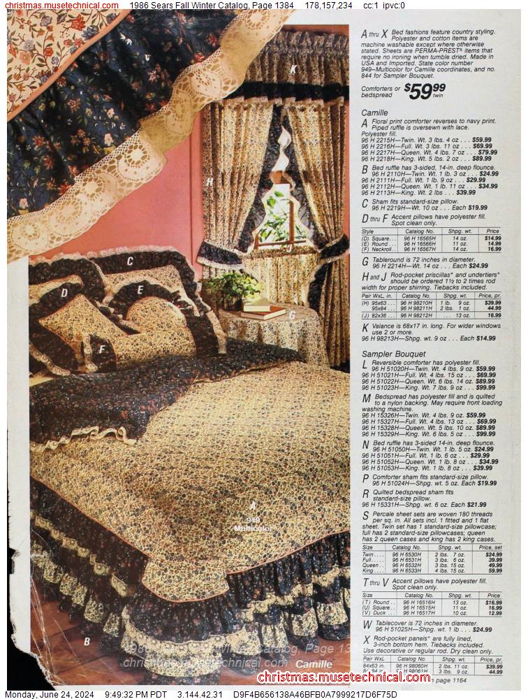 1986 Sears Fall Winter Catalog, Page 1384