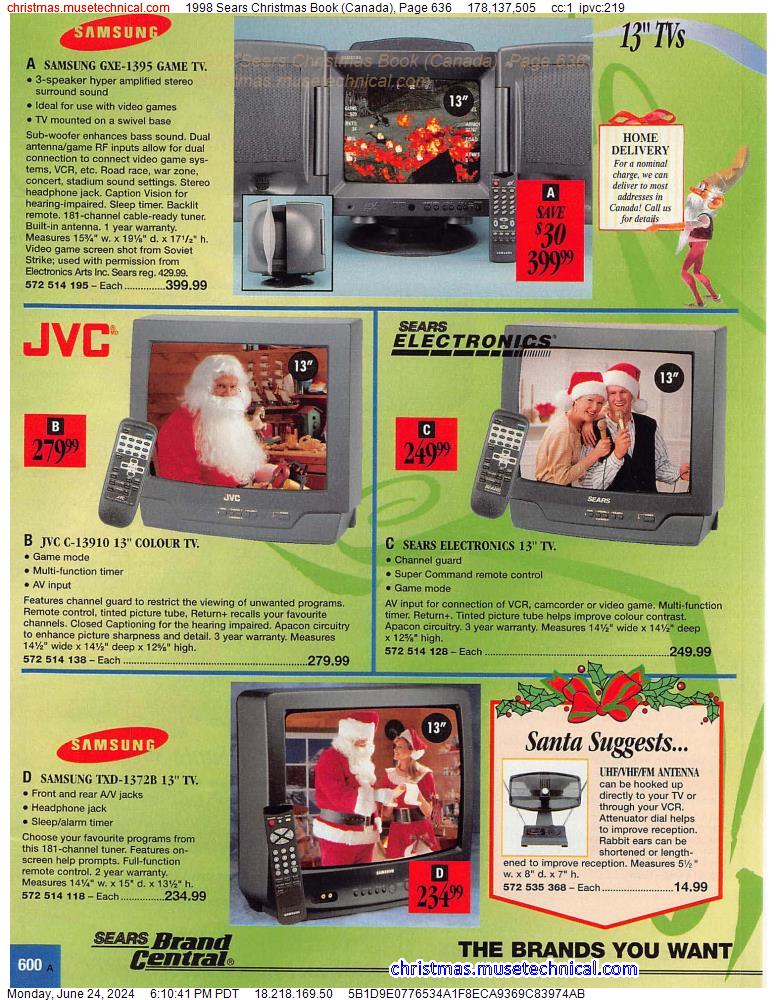 1998 Sears Christmas Book (Canada), Page 636