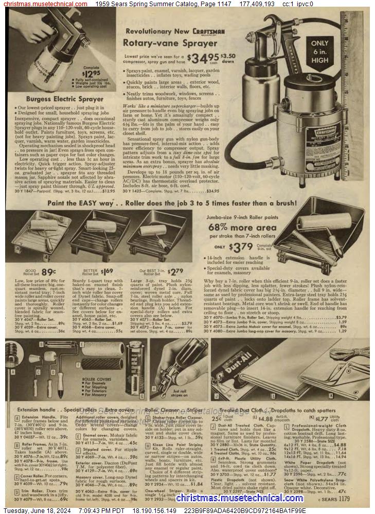 1959 Sears Spring Summer Catalog, Page 1147