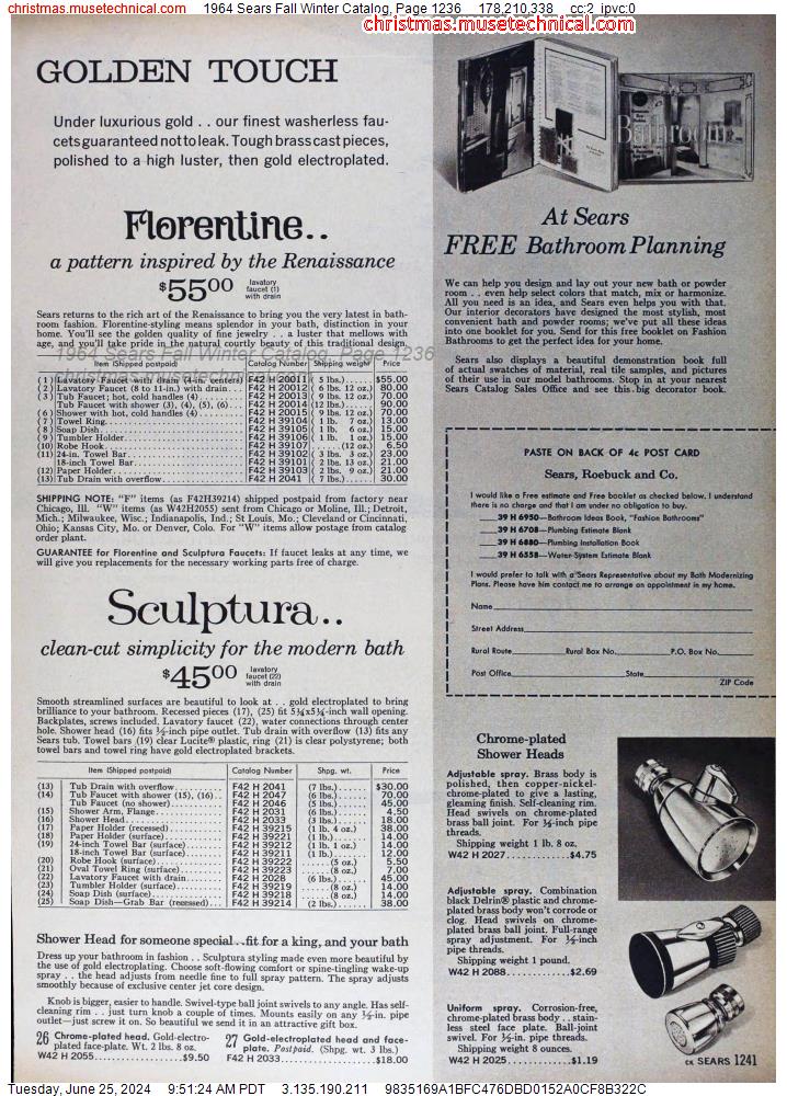 1964 Sears Fall Winter Catalog, Page 1236