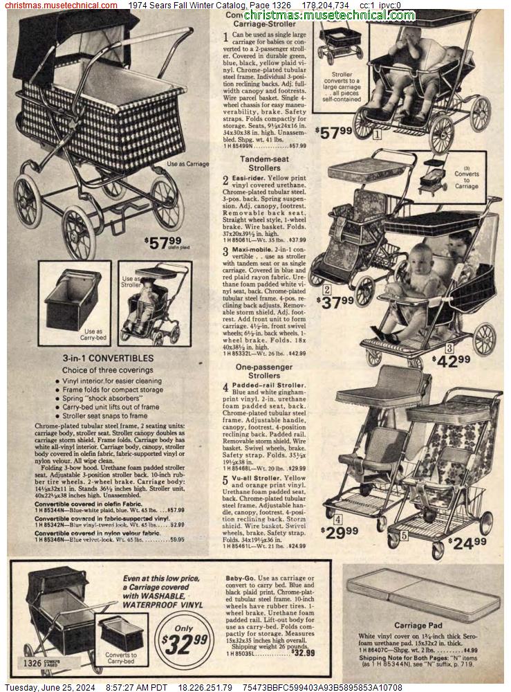 1974 Sears Fall Winter Catalog, Page 1326